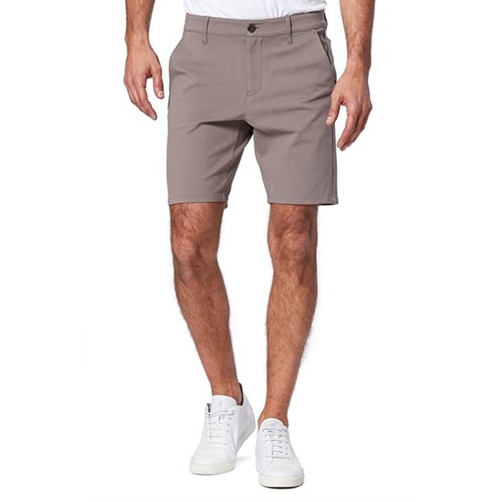 PAIGE Rickson Size 40 Dark Taupe Gray Stretch Flat Front Trousers Shorts NWT